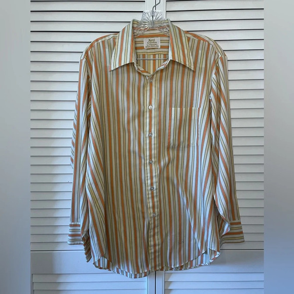 Vintage 1970s Arrow Kent Collection Men’s Button Down Striped 16-34 Drake II - Picture 4 of 16